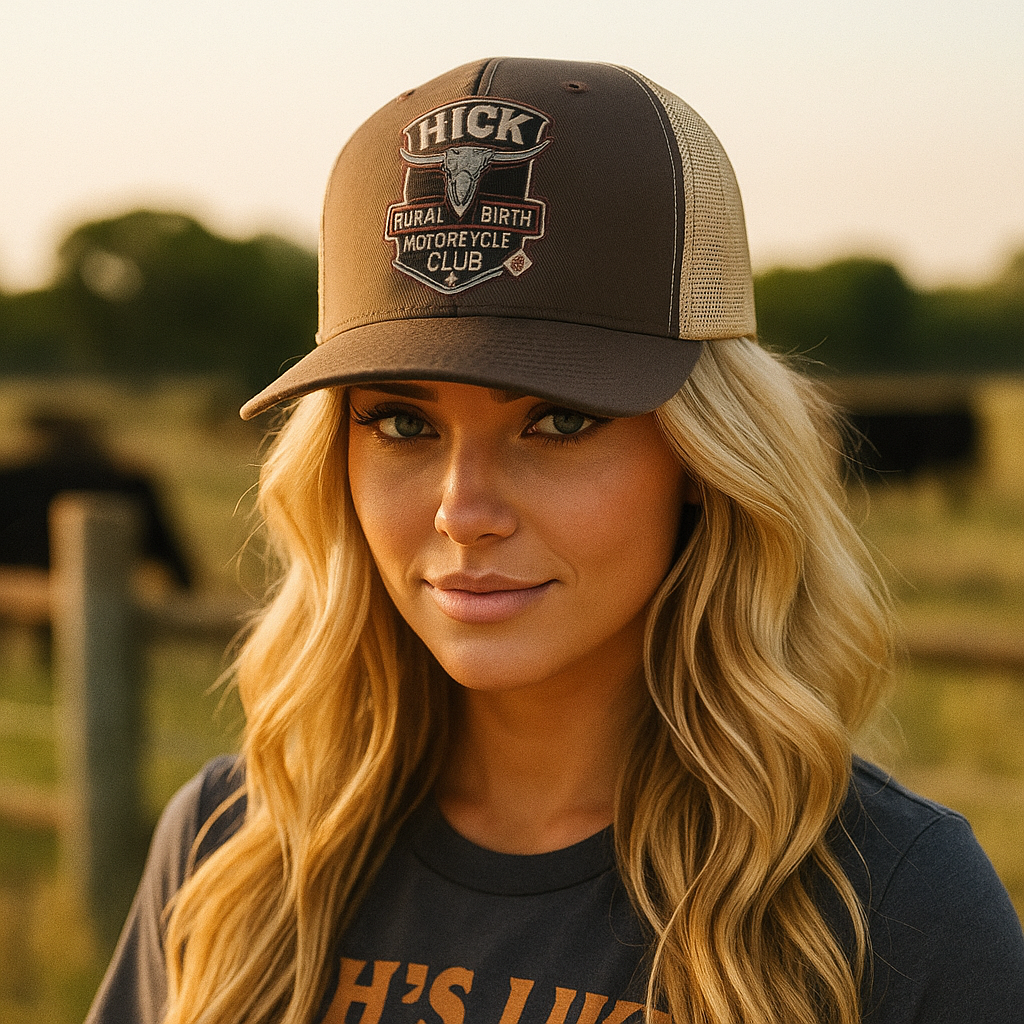 HICK “Rural by Birth – Motor Club 20%” Trucker Hat